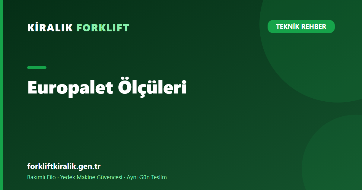 Europalet Ölçüleri: 80x120 ve Sanayi Paleti Farkı [2026]