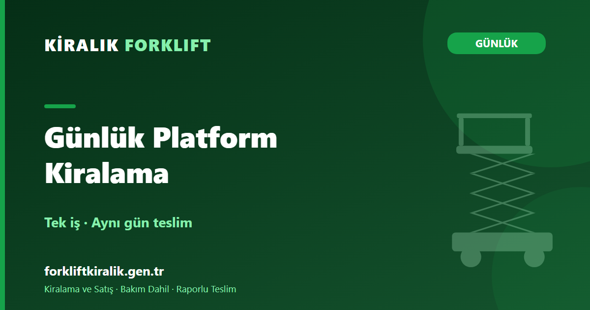 Günlük Platform Kiralama: Tek İş İçin En Hızlı Yol