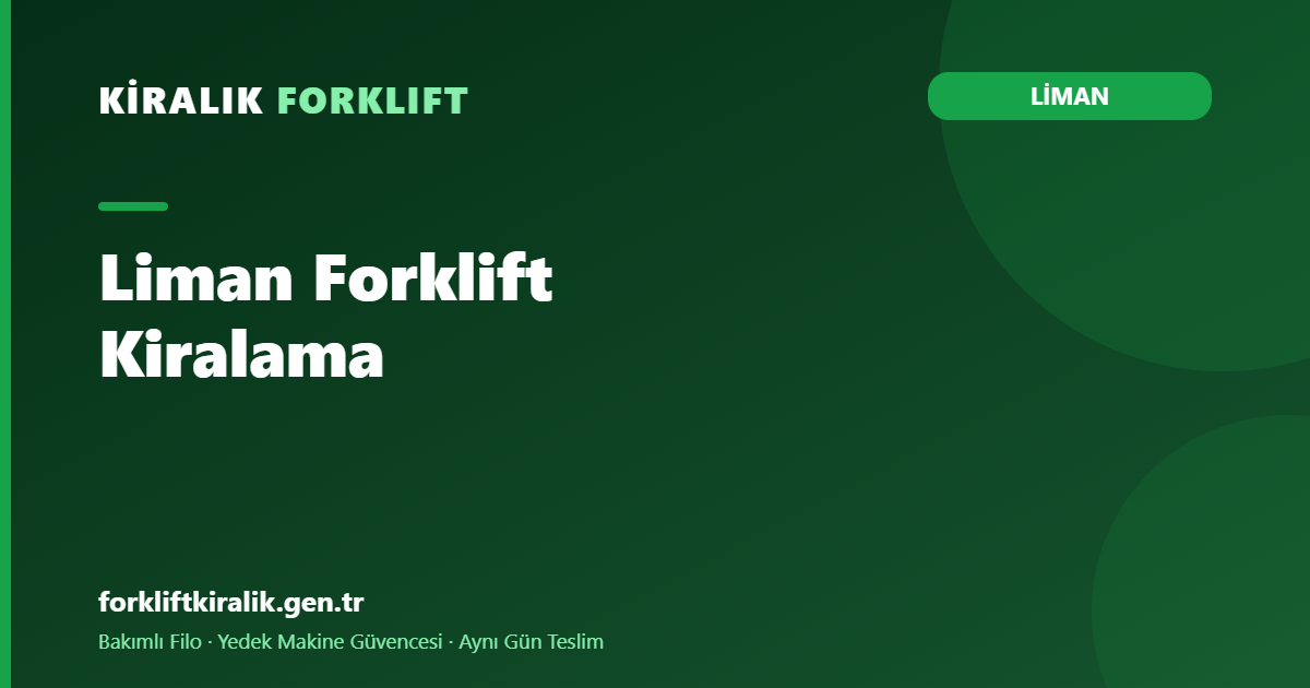 Liman Forklift Kiralama: Ağır Hizmet Sahası